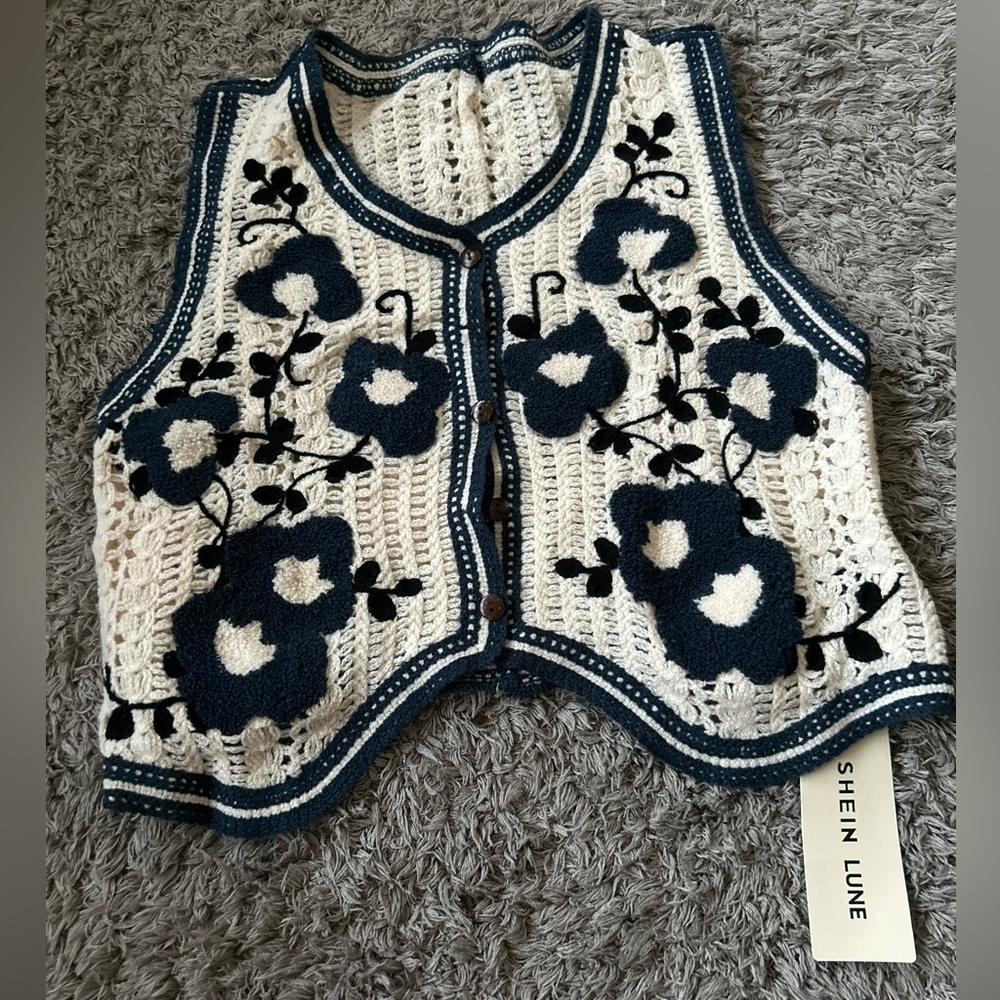 Crochet/Knit Vest - Coastal Grandma/Granddaughter Vibe